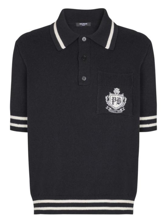 25FW 발망 폴로 티셔츠 FH0GB046KJ18 EER Black