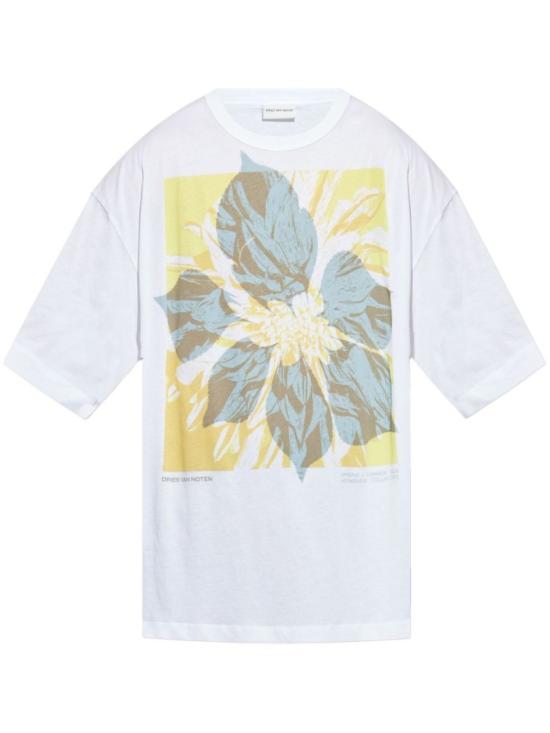 25SS 드리스 반 노튼 반팔 티셔츠 251 021141 1608 1 White