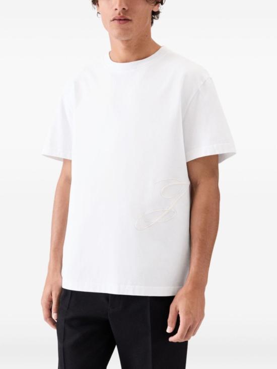 25FW 자크뮈스 반팔 티셔츠 TSM00566 AJ00068 100 White - JACQUEMUS