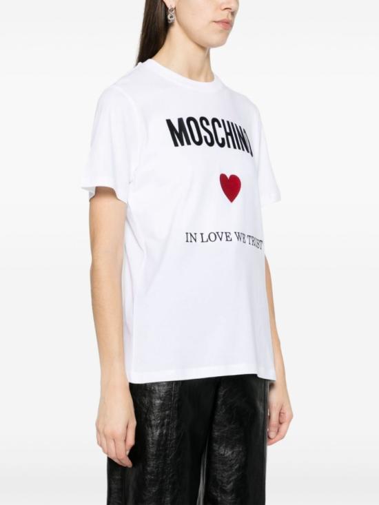  모스키노 반팔 티셔츠 J0703 0541 2001 White - MOSCHINO