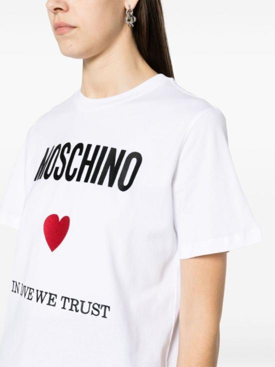  모스키노 반팔 티셔츠 J0703 0541 2001 White - MOSCHINO