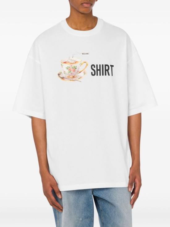 25FW 모스키노 반팔 티셔츠 V0706 5241 1001 White - MOSCHINO