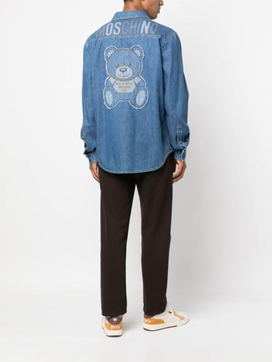  모스키노 데님 셔츠 A0214 2038 1290 Blue - MOSCHINO