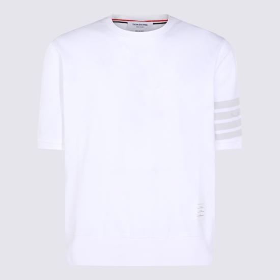 26SS 톰브라운 코튼 저지 4바 티 MJS303AJ0253100 White - THOM BROWNE