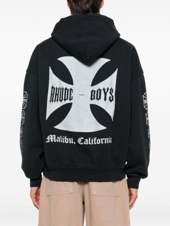 25FW 루드 후드 티셔츠 RHPF25HO06012 0027 Black - RHUDE