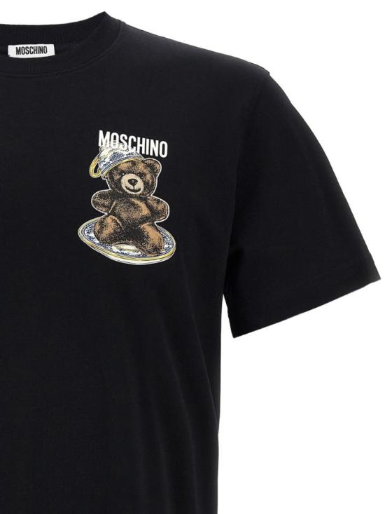 25FW 모스키노 반팔 티셔츠 V0721 5241 1555 Black - MOSCHINO