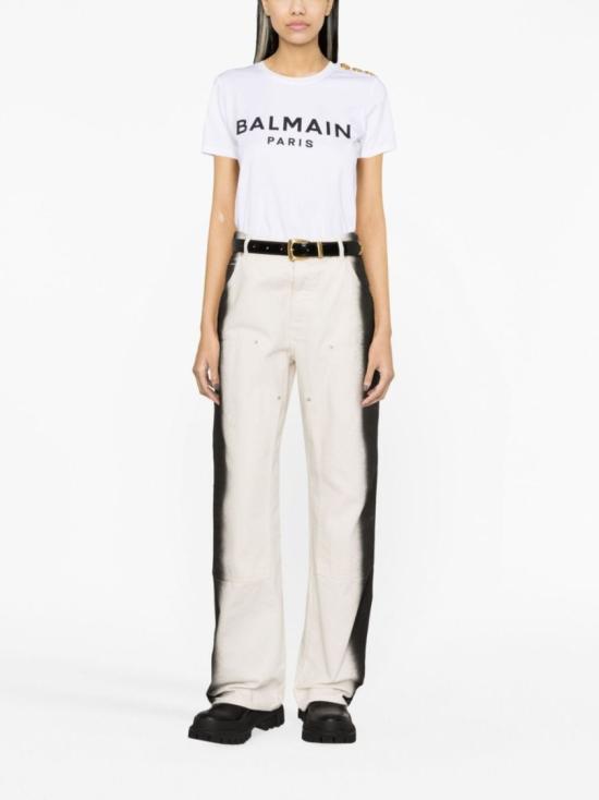  발망 파리 프린트 티셔츠 BF1EF005BB02 GAB White - BALMAIN