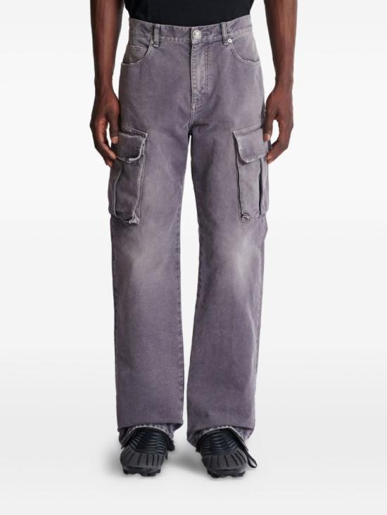 25FW 발망 데님 팬츠 FH1ML136DF77 9CO Grey - BALMAIN