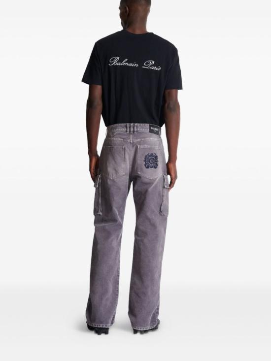 25FW 발망 데님 팬츠 FH1ML136DF77 9CO Grey - BALMAIN