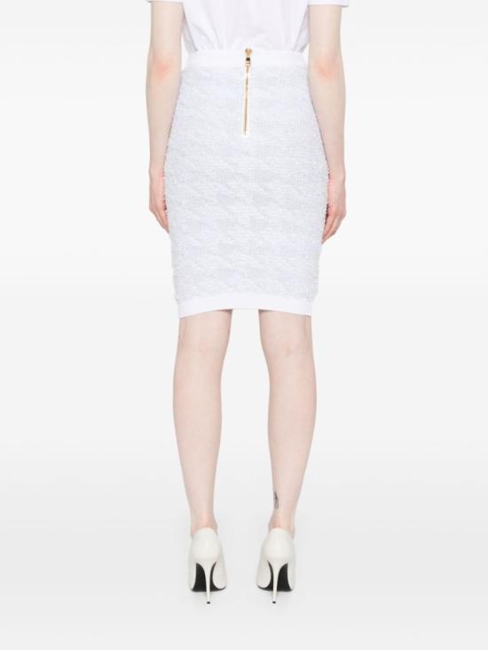 25FW 발망 미디 스커트 FF1LC016KI72 SOM White - BALMAIN