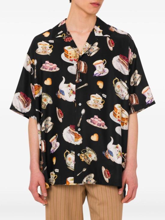 25FW 모스키노 반팔 셔츠 A0213 5259 1555 Black - MOSCHINO