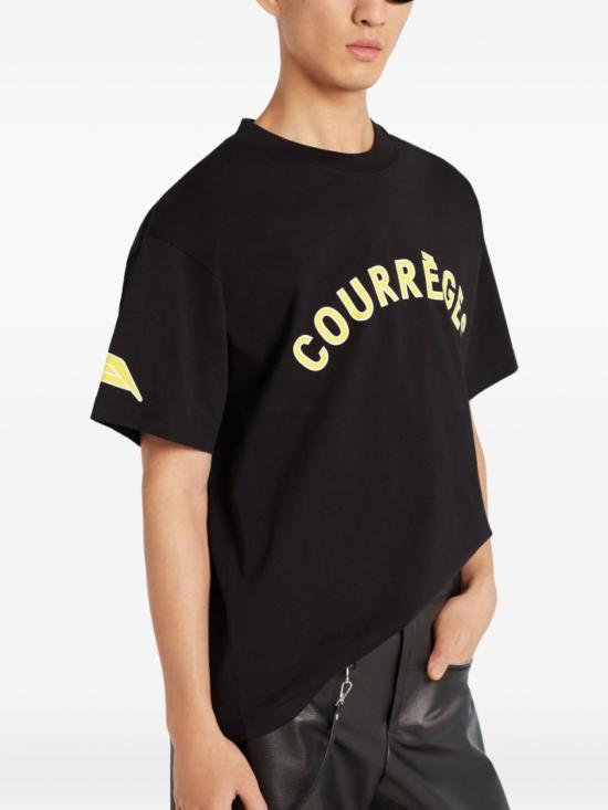 25FW 쿠레쥬 반팔 티셔츠 325JTS203JS0240 999 Black - COURREGES