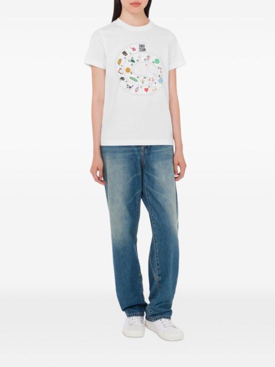 26SS 모스키노 반팔 티셔츠 A0721 0541 1001 White - MOSCHINO