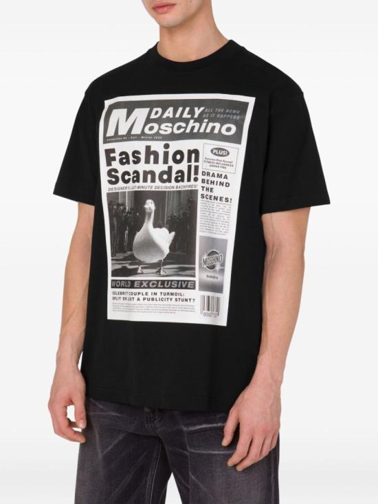 25FW 모스키노 반팔 티셔츠 V0724 5241 1555 Black - MOSCHINO