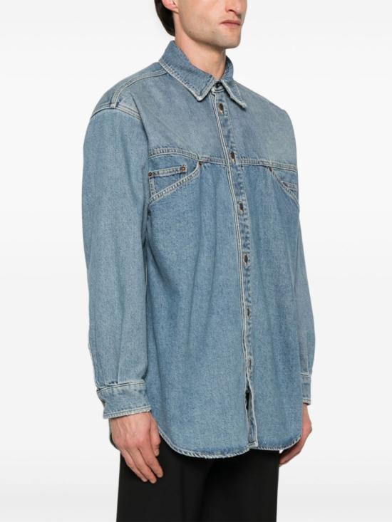 25SS 모스키노 데님 셔츠 J0221 0222 0285 Blue - MOSCHINO