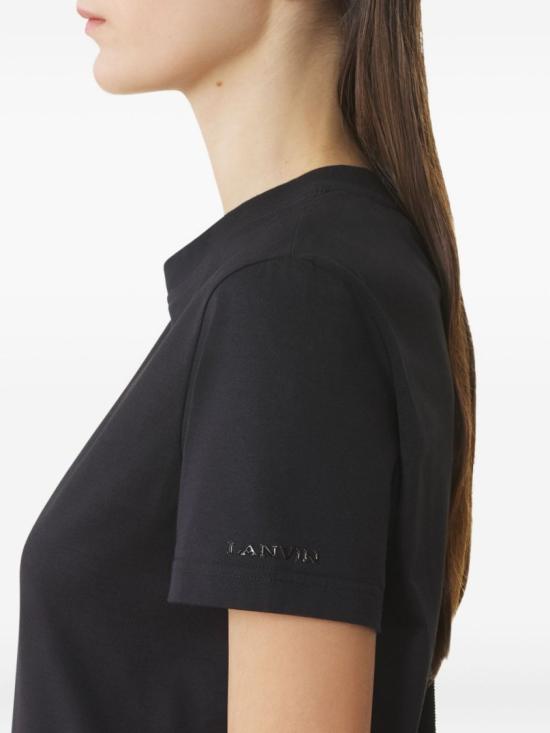 25FW 랑방 반팔 티셔츠 RW TS0024 J040 H25 10 Black - LANVIN