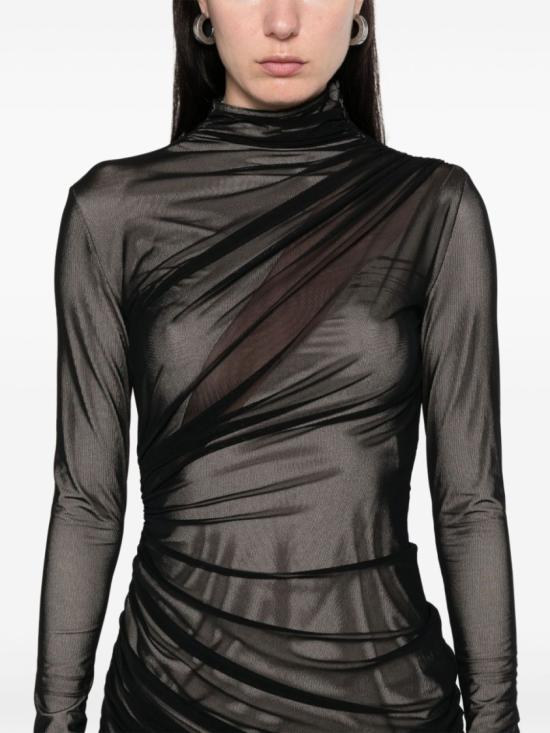 25SS 뮈글러 롱 원피스 25P3RO1727595 B9908 Black - MUGLER