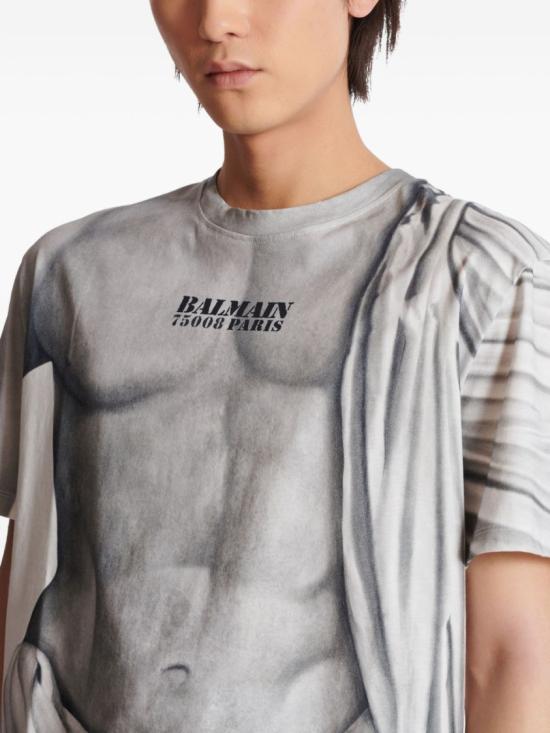 25FW 발망 반팔 티셔츠 FH1EG000GF07 YIG White - BALMAIN