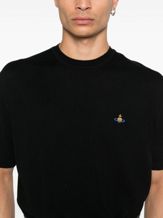 25FW 비비안웨스트우드 반팔 티셔츠 27010013 Y001V N401 Black - VIVIENNE WESTWOOD