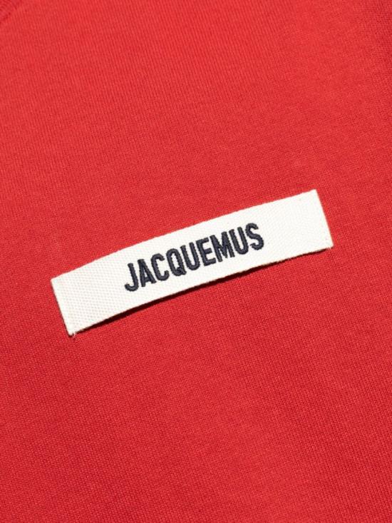 25FW 자크뮈스 그로그랭 로고 티셔츠 TSM00133 AJ00226 480 Red - JACQUEMUS