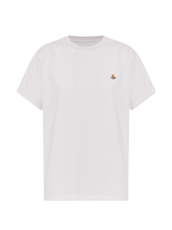 26SS 비비안웨스트우드 클래식 ORB 로고 티셔츠 3G010013 J001M J402 White
