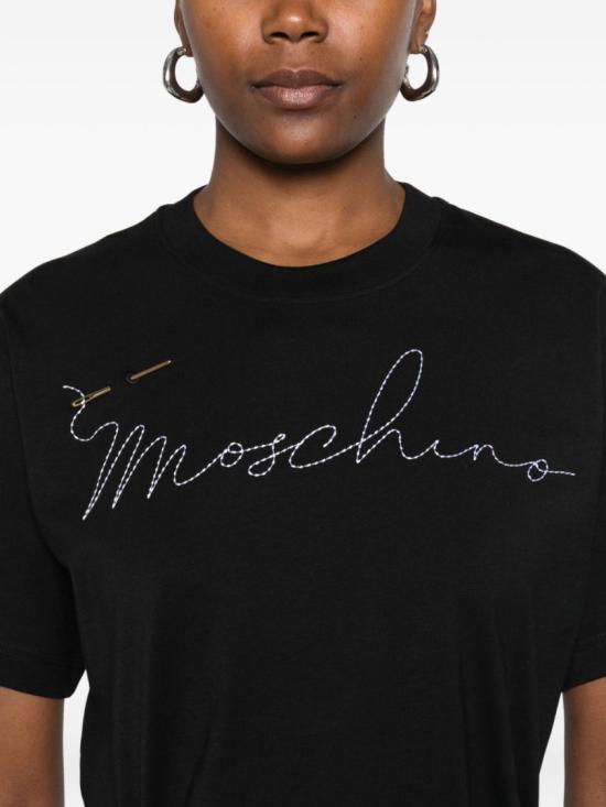 25FW 모스키노 반팔 티셔츠 A0710 5441 1555 Black - MOSCHINO