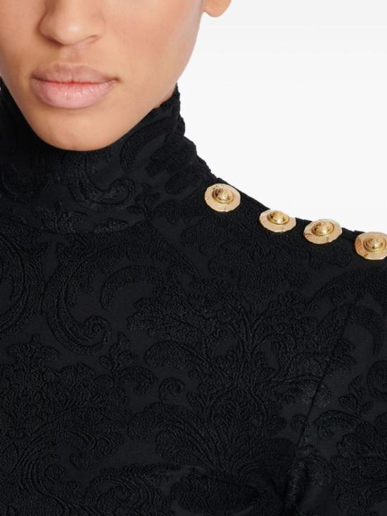 25FW 발망 긴팔 티셔츠 FF1AR962JK65 0PA Black - BALMAIN