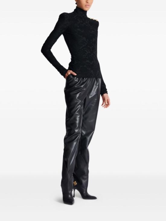 25FW 발망 긴팔 티셔츠 FF1AR962JK65 0PA Black - BALMAIN