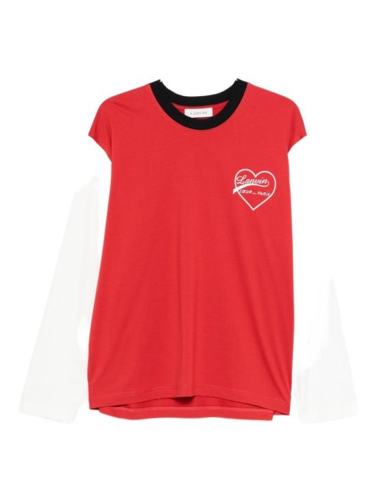 25FW 랑방 반팔 티셔츠 RU TS0123 J305 H25 1 S11 Red