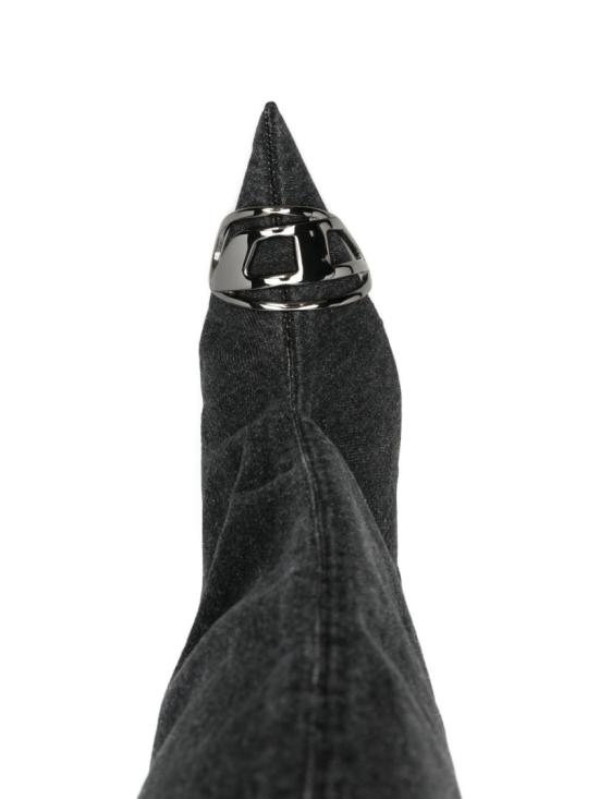 26SS 디젤 D-비너스 슬라우치 니하이 부츠 데님 Y03765 P5237 H1939 Black - DIESEL