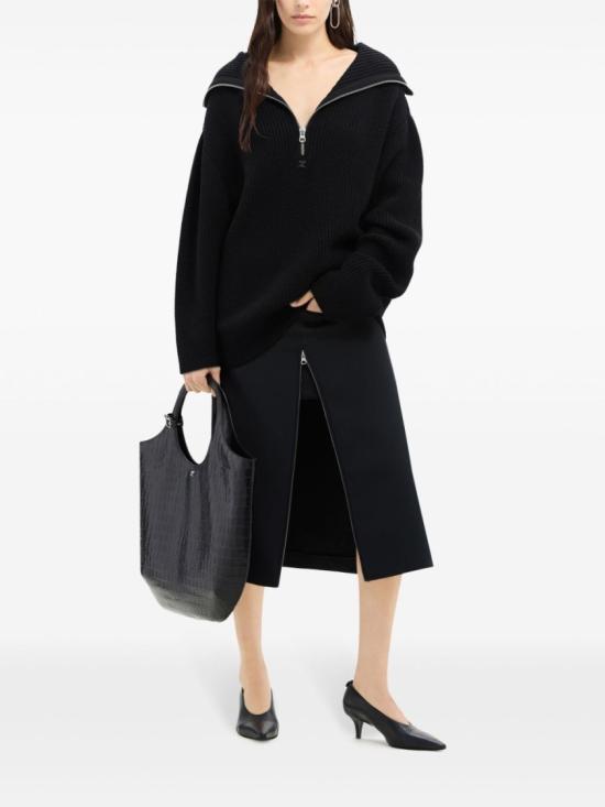  쿠레쥬 집업 니트 324MPU182FI0036 9999 Black - COURREGES