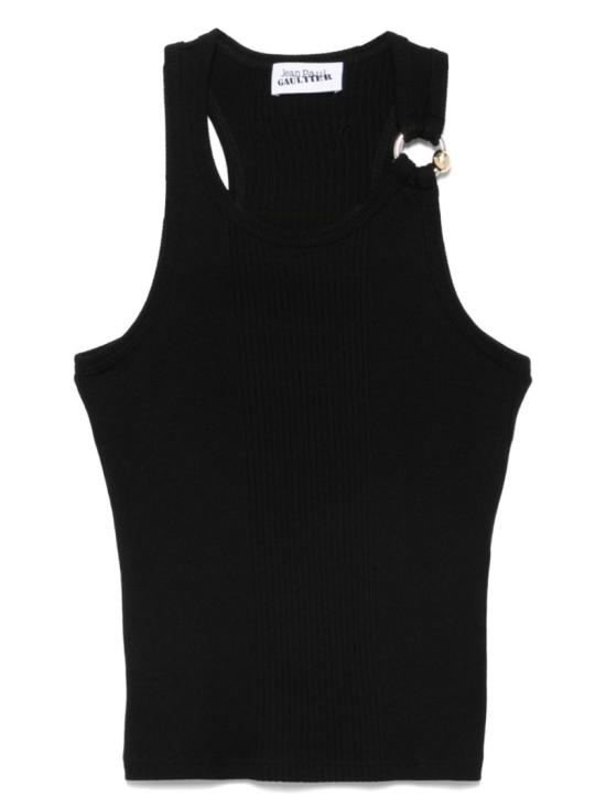 25FW 장 폴 고티에 민소매 티셔츠 TO375 J014 00 Black