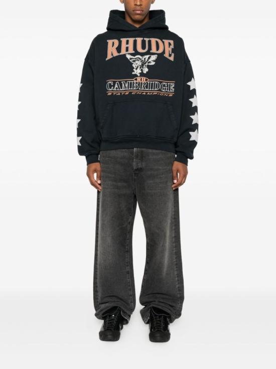 25FW 루드 후드 티셔츠 RHPF25HO10012 0027 Black - RHUDE