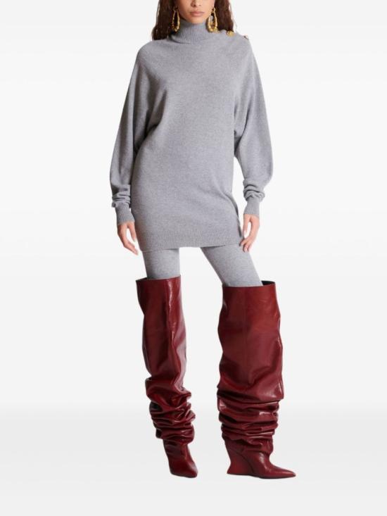 25FW 발망 미디 원피스 FF0R9382KI87 9UB Grey - BALMAIN