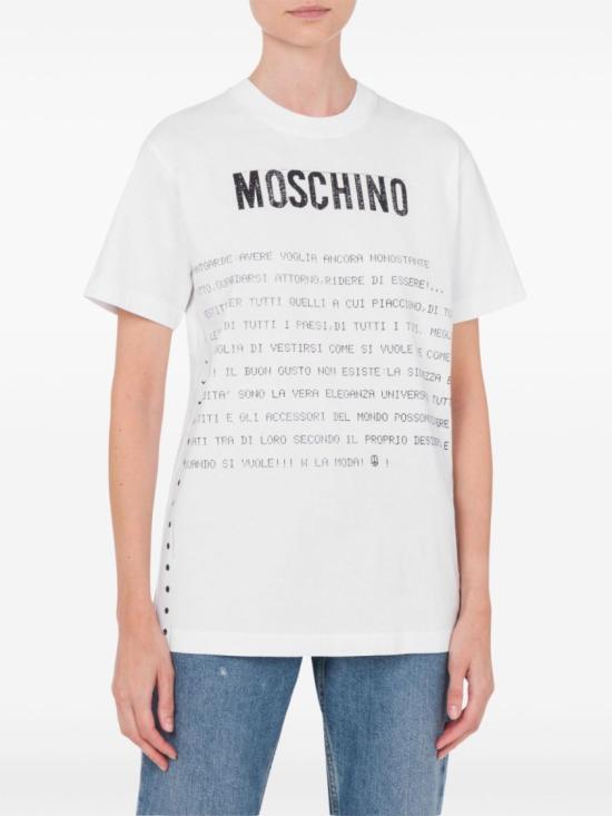 25SS 모스키노 반팔 티셔츠 J0701 0541 1001 White - MOSCHINO