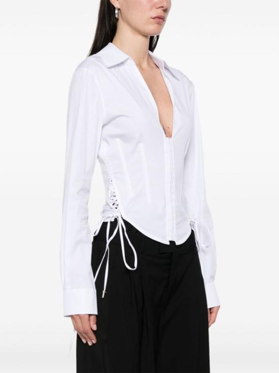 25FW 뮈글러 긴팔 티셔츠 25F1TO07642010 1000 White - MUGLER