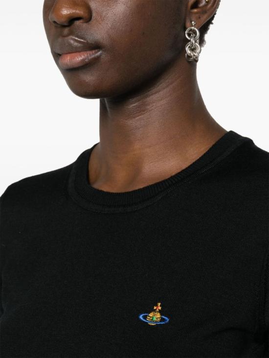 26SS 비비안웨스트우드 베아 니트 반소매 스웨터 1803002Q Y001A N402 Black - VIVIENNE WESTWOOD