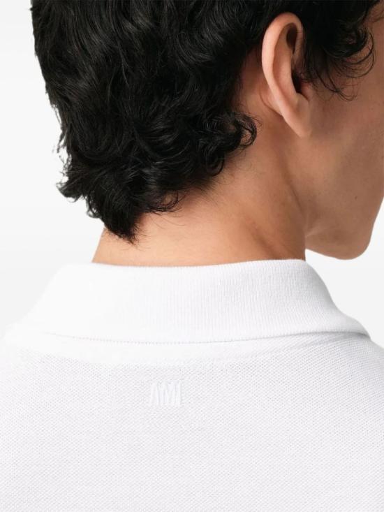 26SS 아미 스몰 하트 로고 폴로 셔츠 BFUPL001 760 100 White - AMI