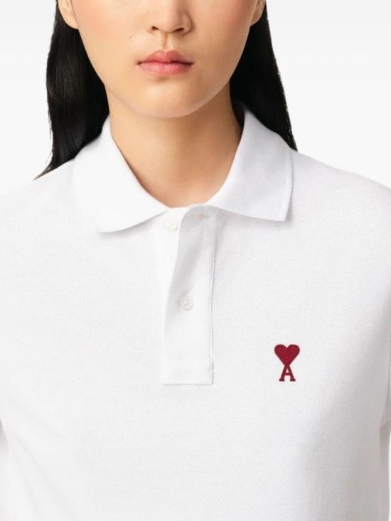 26SS 아미 스몰 하트 로고 폴로 셔츠 BFUPL001 760 100 White - AMI