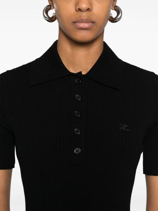  쿠레쥬 반팔 티셔츠 VESMPO029FI0001 9999 Black - COURREGES