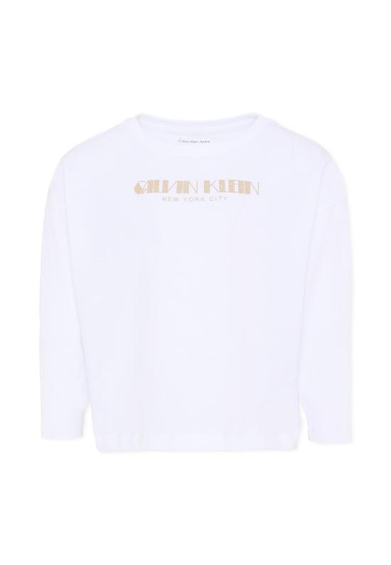 26SS [키즈] 캘빈클라인 티셔츠 IG0IG03090 YAF WHITE