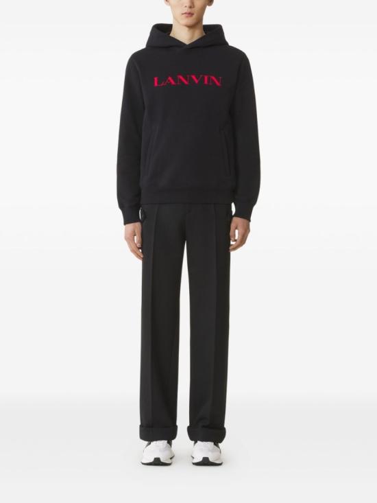 25FW 랑방 후드 티셔츠 RM HO0005 F300 H25 10 Black - LANVIN