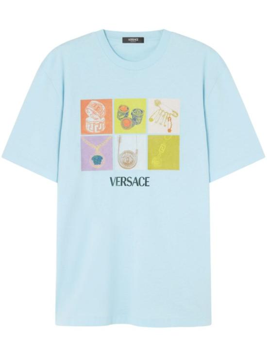  베르사체 반팔 티셔츠 1013302 1A13400 2VF50 Blue