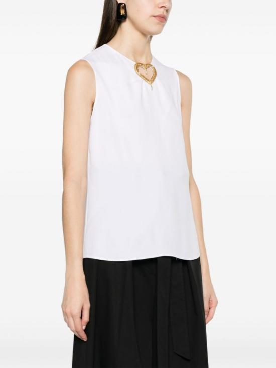  모스키노 민소매 티셔츠 A0807 0433 8001 White - MOSCHINO