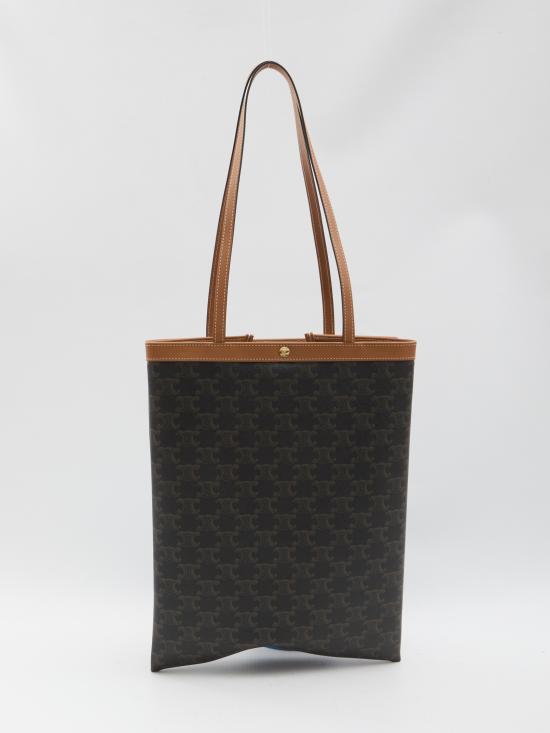 26SS 셀린느 미디움 플랫 쇼퍼백 트리옹프 캔버스 123832O90 BROWN