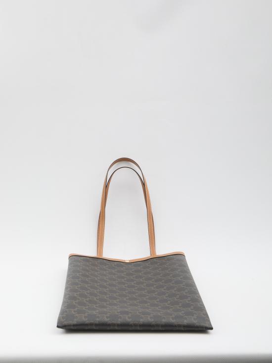 26SS 셀린느 미디움 플랫 쇼퍼백 트리옹프 캔버스 123832O90 BROWN - CELINE