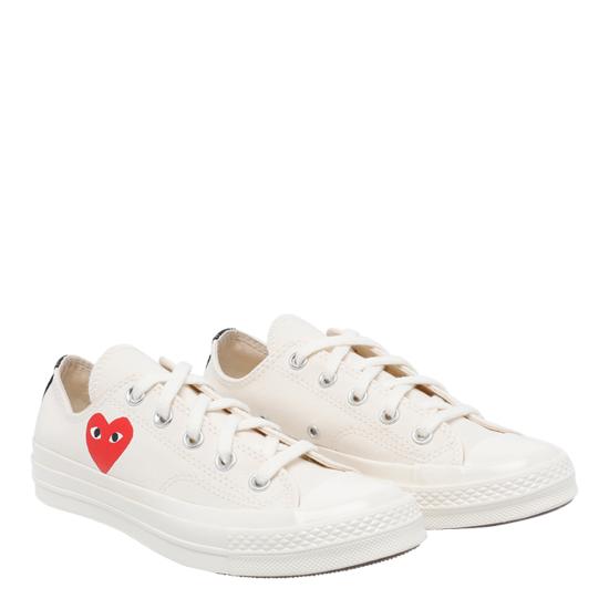 26SS 꼼데가르송 플레이 X 컨버스 스니커즈 K128W White - COMME DES GARCONS PLAY CONVERSE