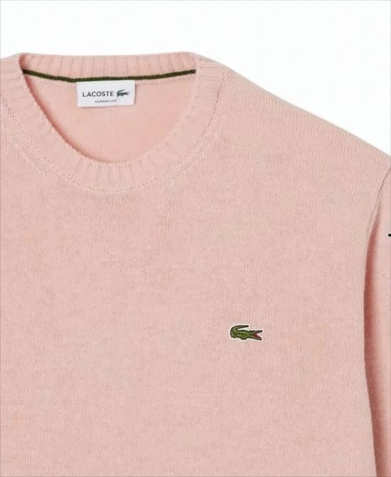 25FW 라코스테 방모 크루넥 스웨터 AH2916 Pink - LACOSTE