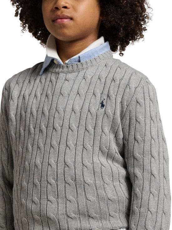 25FW [키즈] 랄프 로렌 캐시미어 니트 323702674 041 Grey - RALPH LAUREN