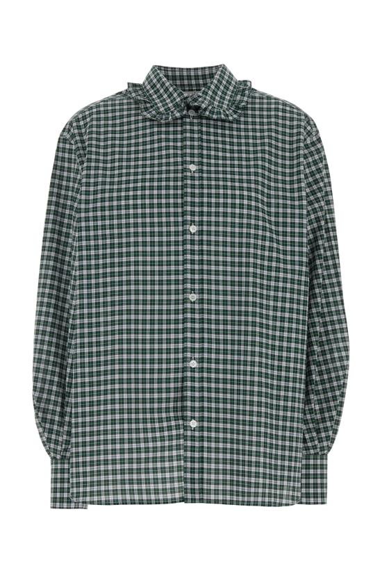 26SS 셀린느 타탄 코튼 클로스 셔츠 RC0AI1393 GDL5 BLANCVERTJAUNE